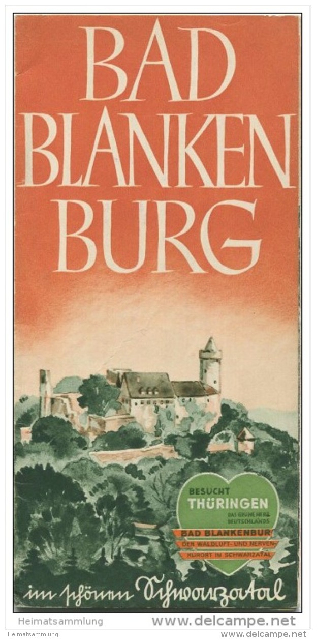 Bad Blankenburg 30er Jahre - 8 Seiten Mit 14 Abbildungen - Fotos Hugo Schmiedeknecht - Entwurf Carl Lipp &amp; Co. Münch - Reiseprospekte