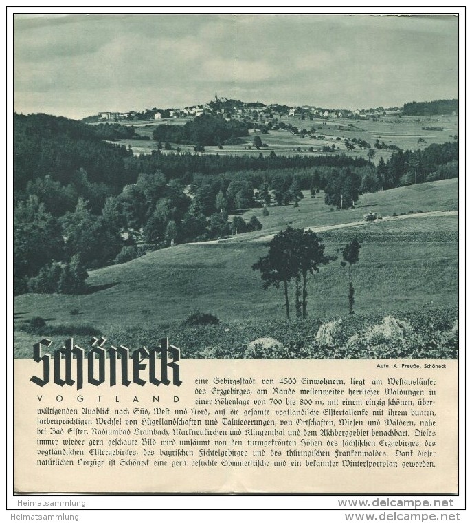 Schöneck Im Vogtland 1937 - Faltblatt Mit 7 Abbildungen - Reiseprospekte