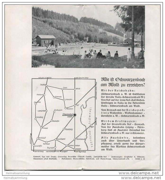 Schwarzenbach Am Wald 1938 - Faltblatt Mit 5 Abbildungen - Reiseprospekte