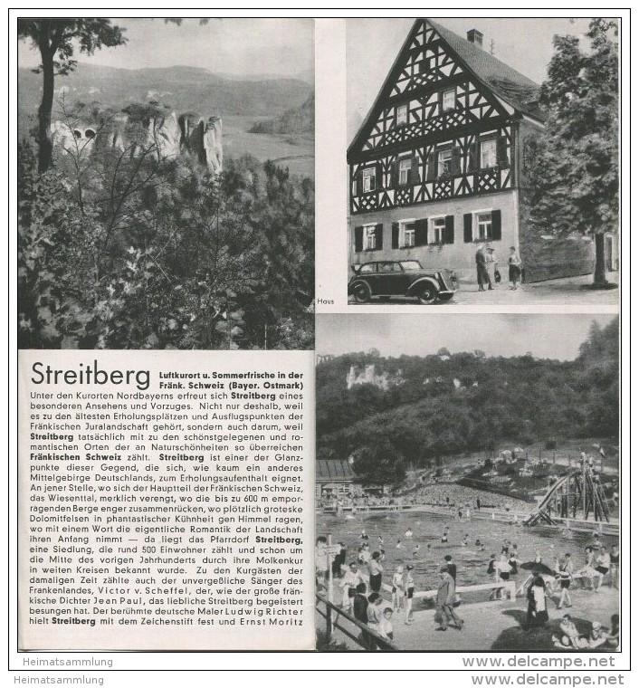 Deutschland - Streitberg 1938 - Faltblatt Mit 6 Abbildungen - Beiliegend Wohnungsliste - Reiseprospekte