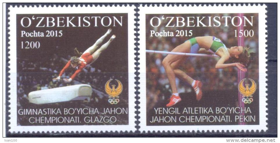 2015. Uzbekistan,Sport, World Championships, Glasgow & Pekin, 2v, Mint/** - Oezbekistan