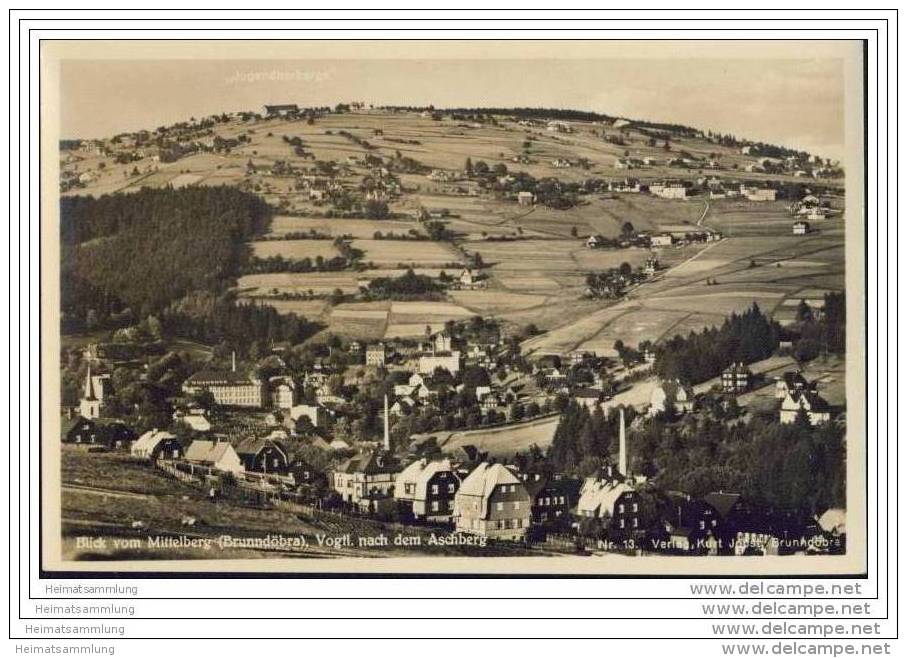 Sachsenberg-Georgenthal - Blick Vom Mittelberg (Brunndöbra) Nach Dem Aschberg - Foto-AK - Klingenthal