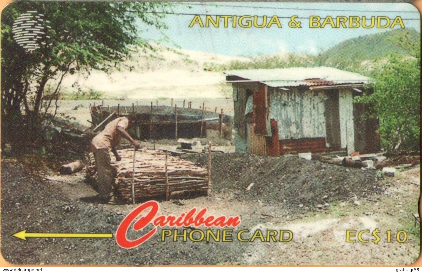 Antigua & Barbuda - GPT, ANT-97C, 97CATC, Charcoal Burning, 45,000ex, 1996, Used As Scan - Antigua Y Barbuda
