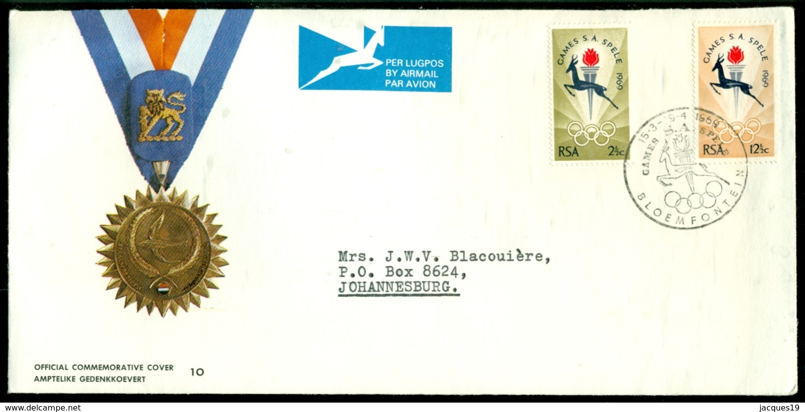 South Africa 1969 FDC Nr. 10 Olympic Games - FDC