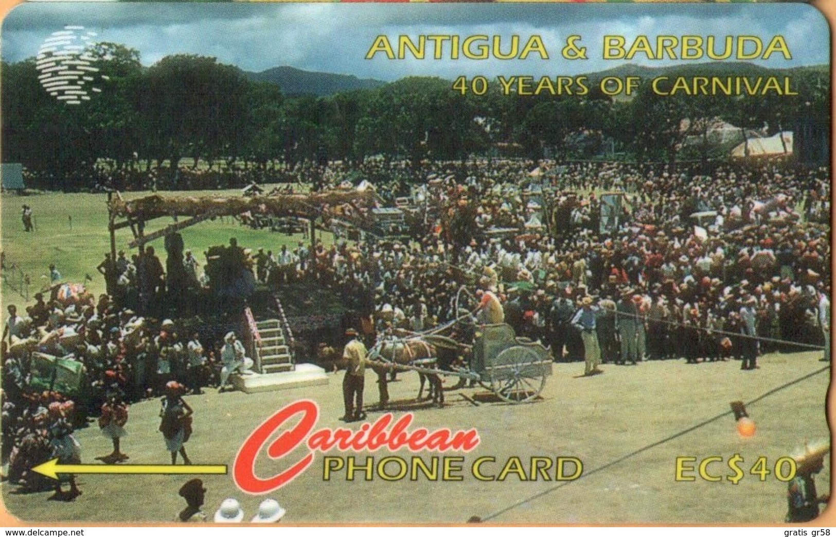 Antigua & Barbuda - GPT, ANT-181H, 181CATH, 40 Years Carnival, 15,000ex, 1997, Used As Scan - Antigua En Barbuda