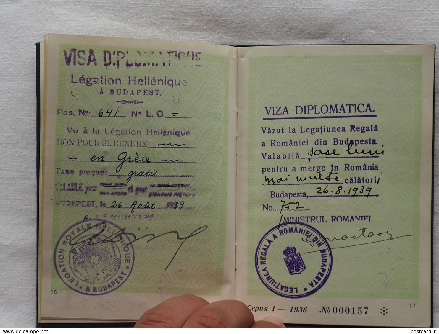 Passeport Royaume de BULGARIE 1939 Diplomatic visas Magyar Trei Reich USA France Suisse Romania reisepass pasaporte  179