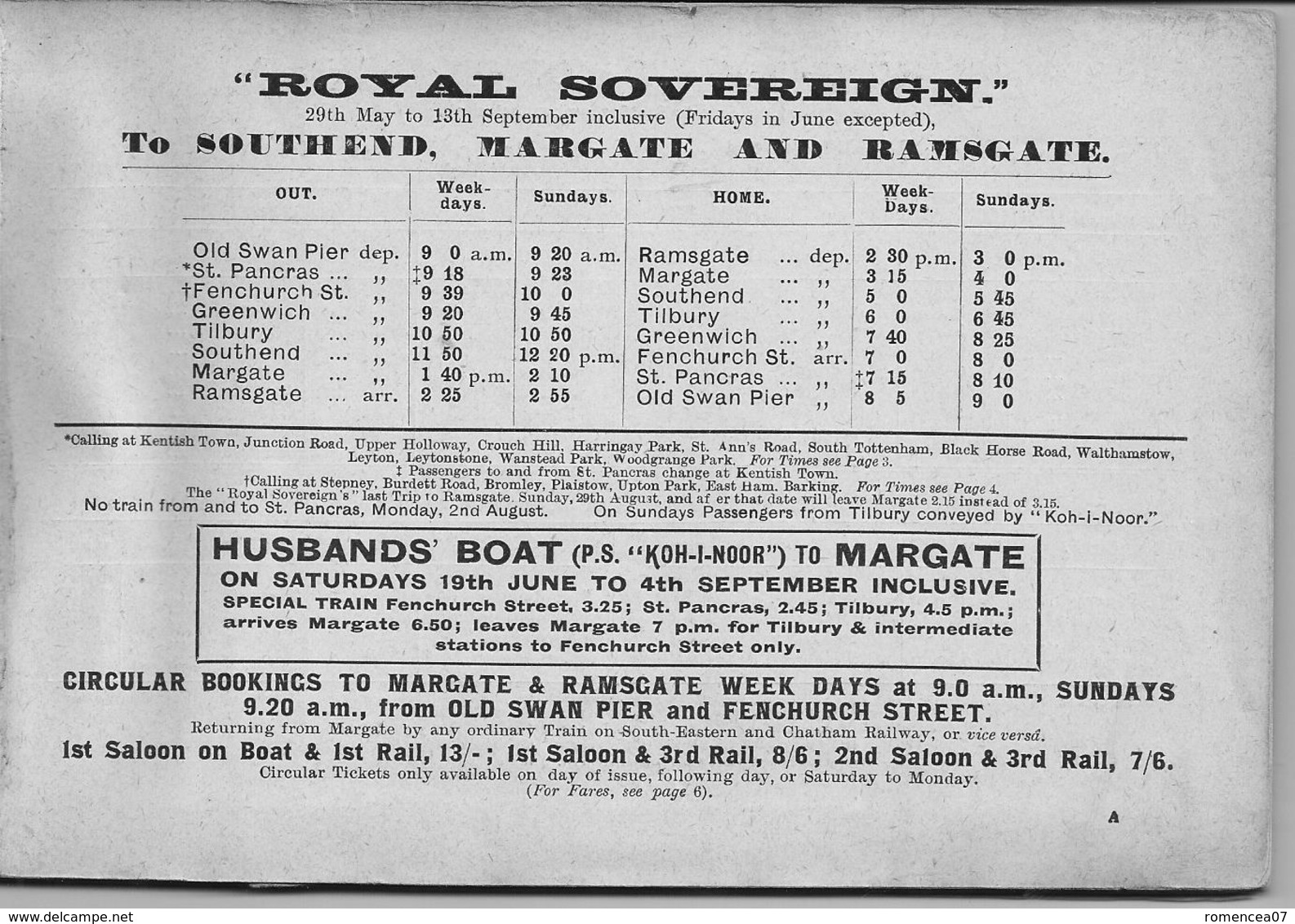 The NEW PALACE STEAMERS - DAILY SEA TRIPS - DOWN The RIVER THAMES - Official Guide 1909 - To Have ! - Other & Unclassified