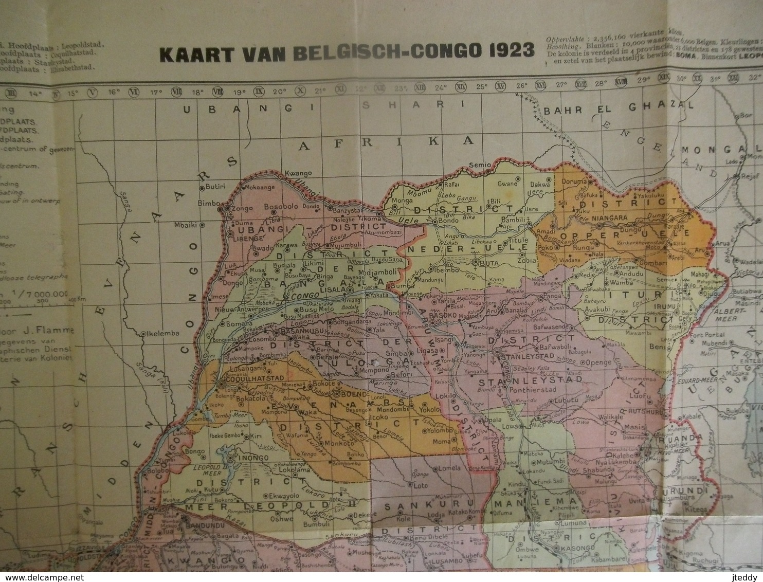 Kaart Van BELGISCH - CONGO  1923 - Cartes Géographiques