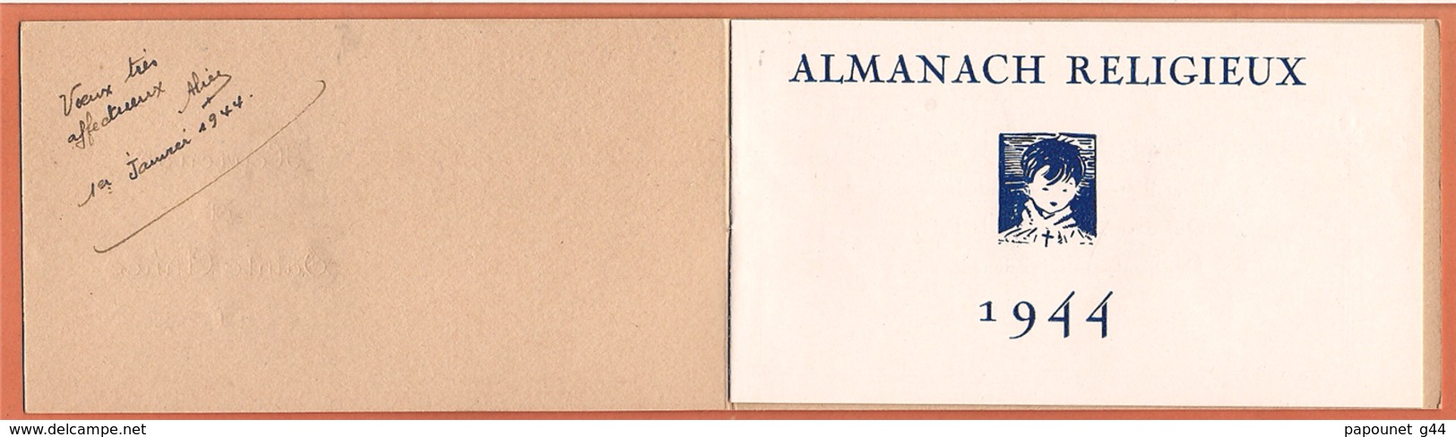 Almanach Religieux 1944 ( Heureuse Et Sainte Année ) - Small : 1941-60