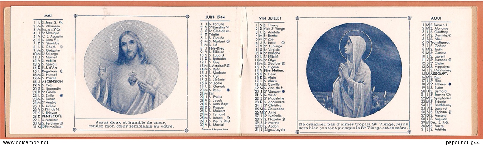 Almanach Religieux 1944 ( Heureuse Et Sainte Année ) - Small : 1941-60