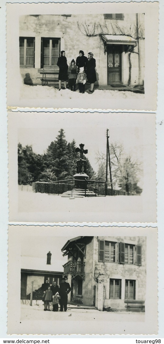 Lot De 3 Photos Légendées " Varey Janvier 1941 ". Ain ? - Lieux