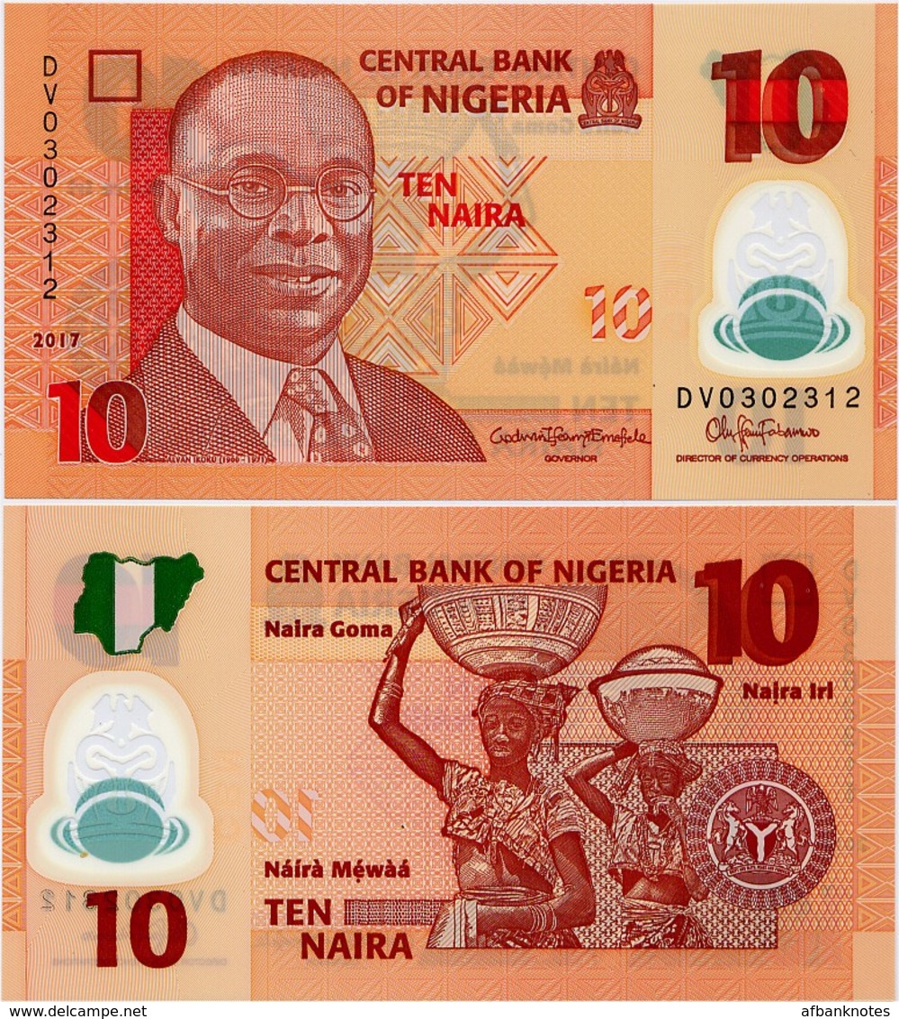 NIGERIA       10 Naira       P-39[h]       2017        UNC - Nigeria