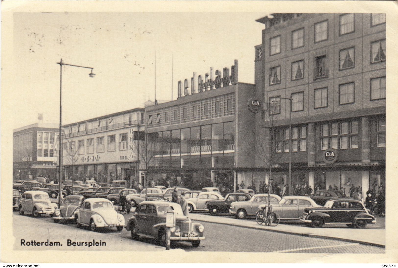 ROTTERDAM - Beursplein, Viele Alte Autos, Gel.1955 - Rotterdam