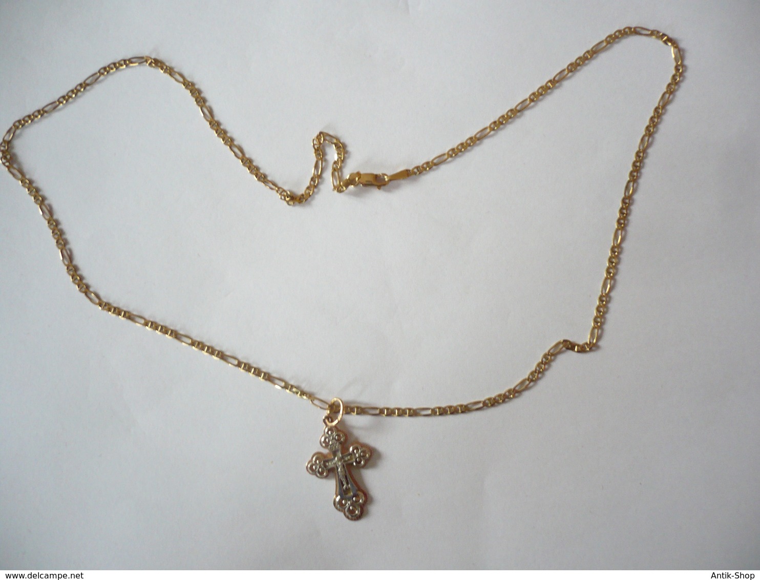 Goldkette Mit Kreuz-Anhänger  (542) Preis Reduziert - Colliers/Chaînes