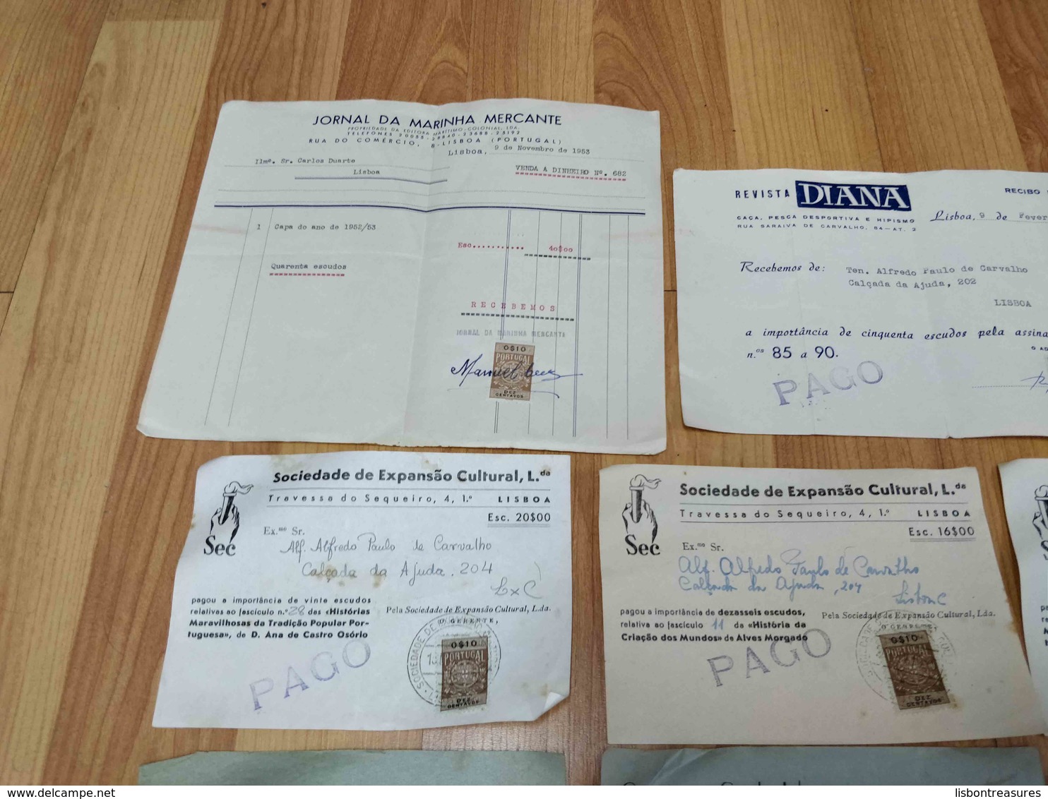 PORTUGAL LOT X 15 DOCUMENTOS DOCUMENTS FISCAIS REVENUE ADVERTISING - Lettres & Documents