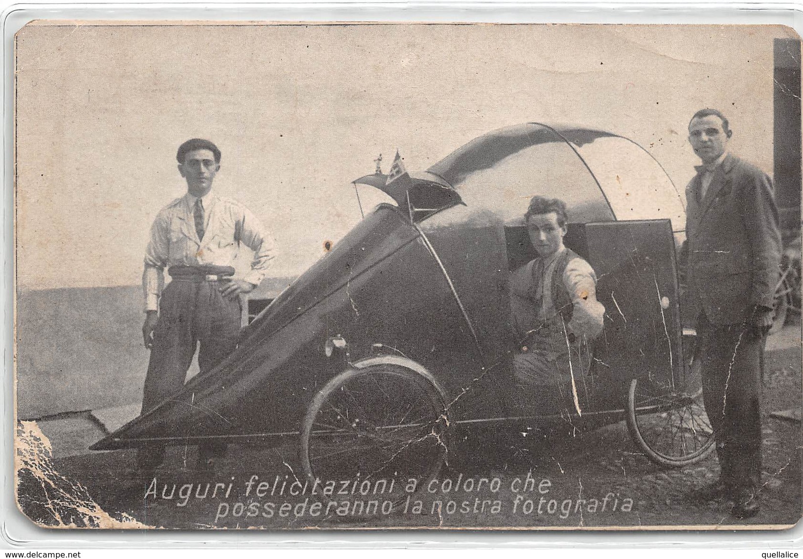0321 "AUGURI FELICITAZIONI A COLORO CHE POSSEDERANNO LA NOSTRA FOTOGRAFIA - 1908" ANIMATA, AUTO. FOTOGRAFIA ORIGINALE - Automobiles