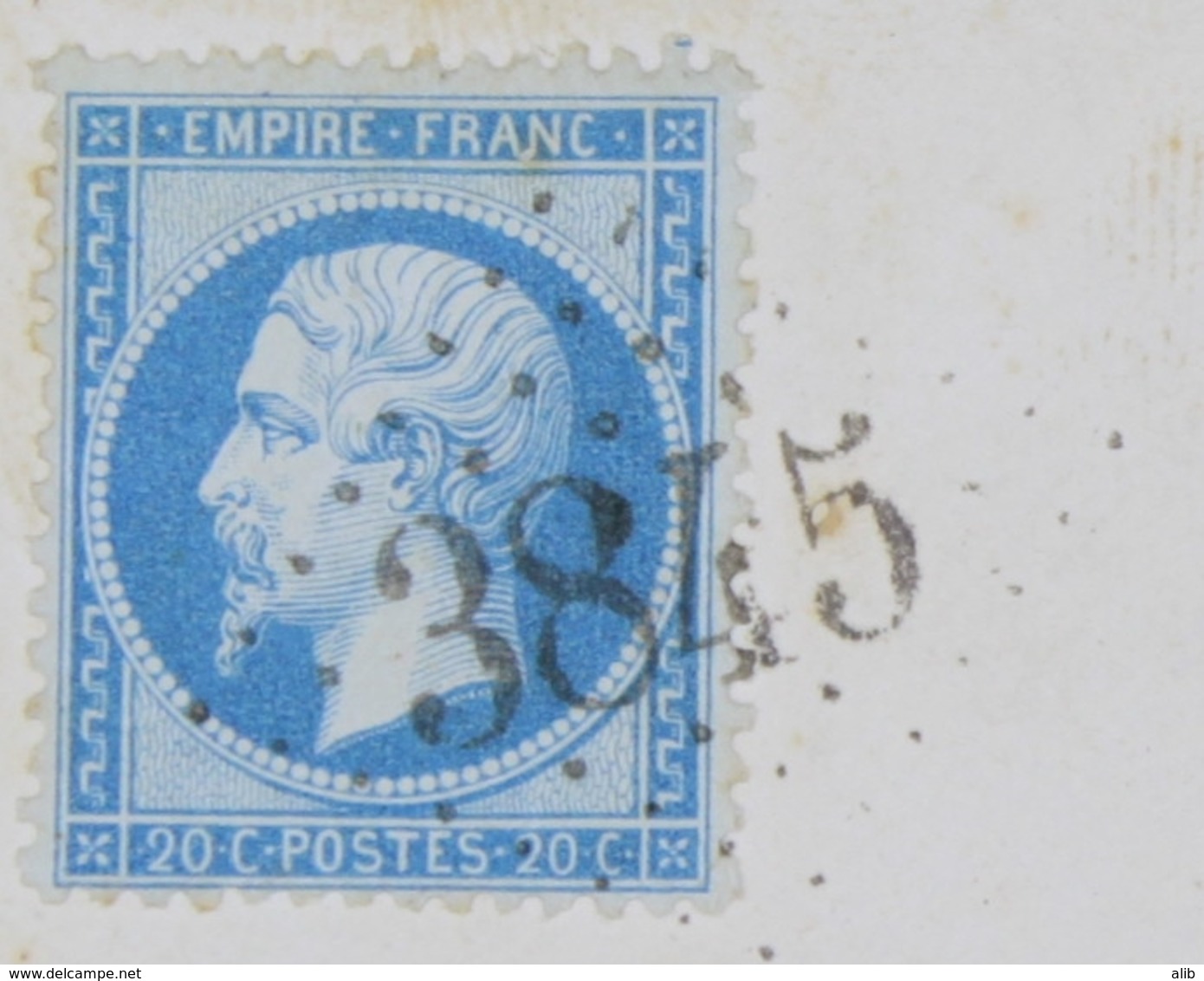 Envelop France 1862 Emission Empire Dentelé Napoléon III 20c Bleu 22 10-09-1865. GC 3845 St-Sauveur-Lendelin - 1849-1876: Klassik