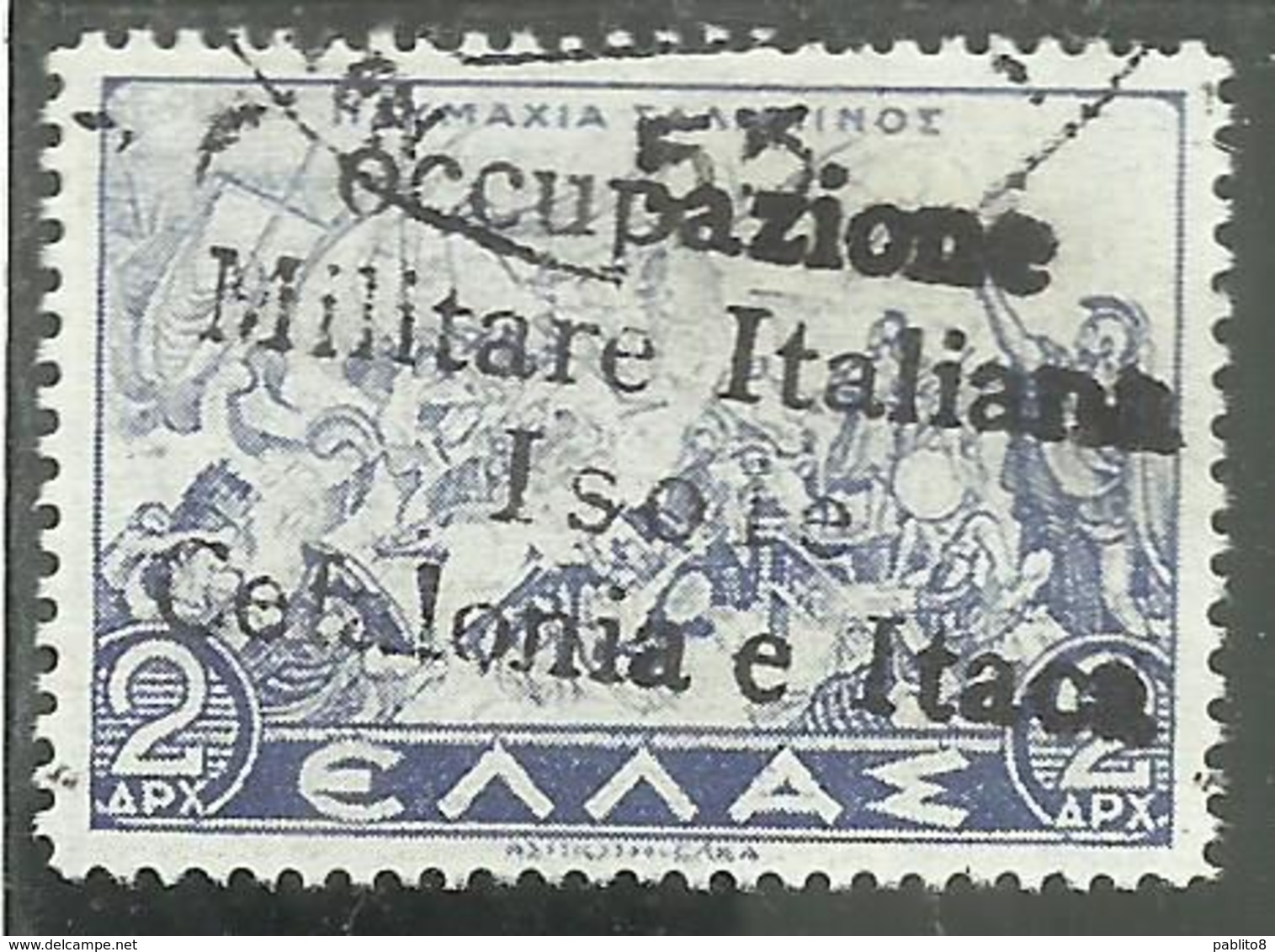 ITACA 1941 CEFALONIA MITOLOGICA DRACME DRX 2d USATO USED OBLITERE' - Cefalonia & Itaca