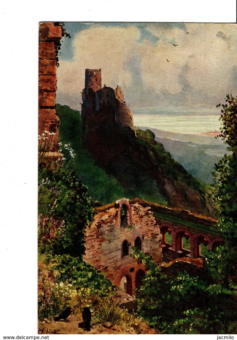 Illustrateur H. Hoffmann.  "Blick Von Der St, Ulrichsburg Nach  Ruine Giersberg." Voir Scan. - Hoffmann, Anton - Munich