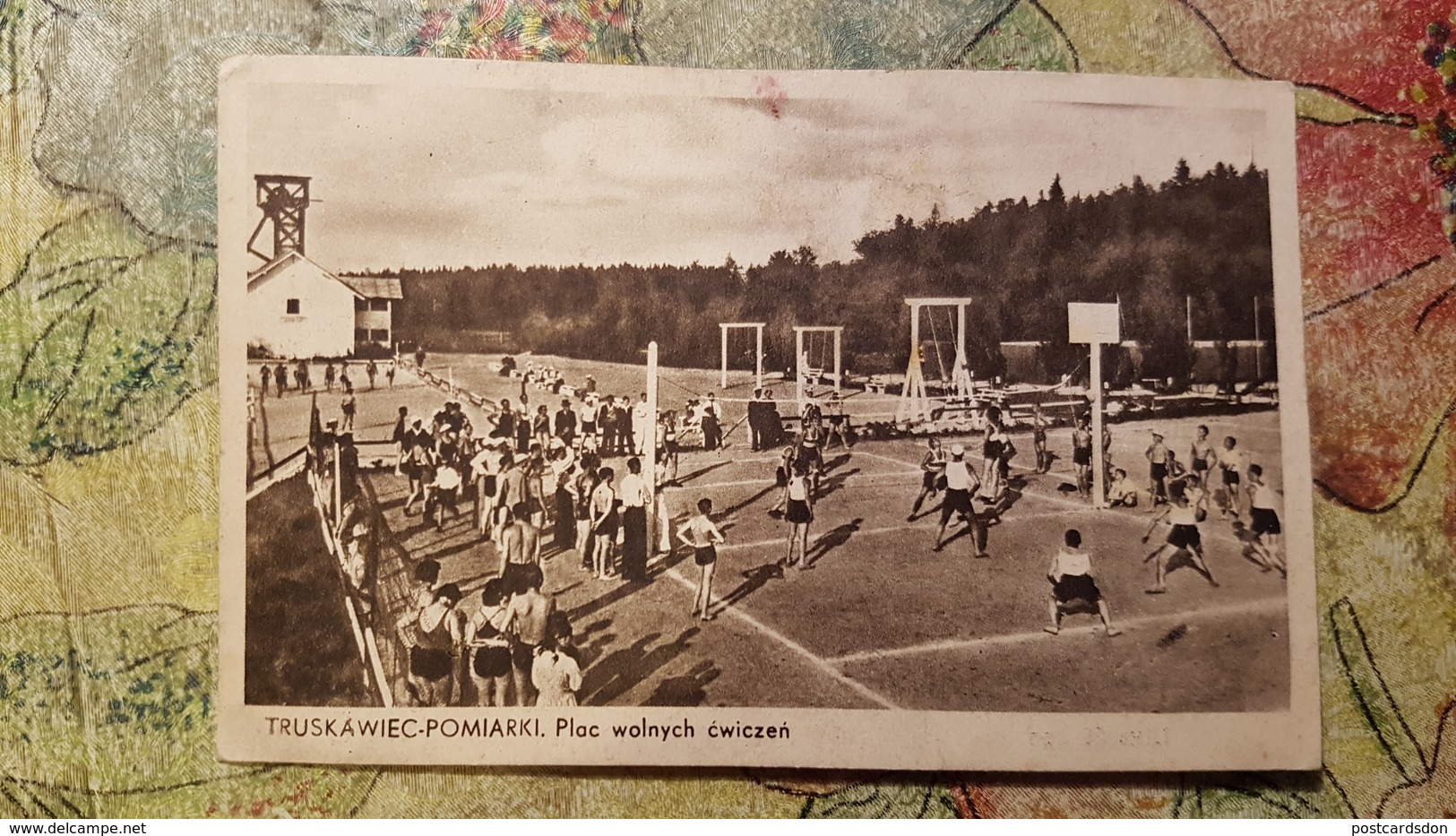 Ukraine Vs Polen, Poland, TRUSKAWIEC - Truskavets, 1930s - Volleyball  Square - Old Vintage Postvcard - Volleybal