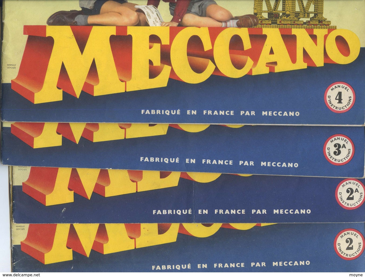 4 NOTICES MECCANO - Nos  :  2  -  2 A  -  3 A  Et  4  Toutes Les 4 Sont En Trés Bon état - Meccano