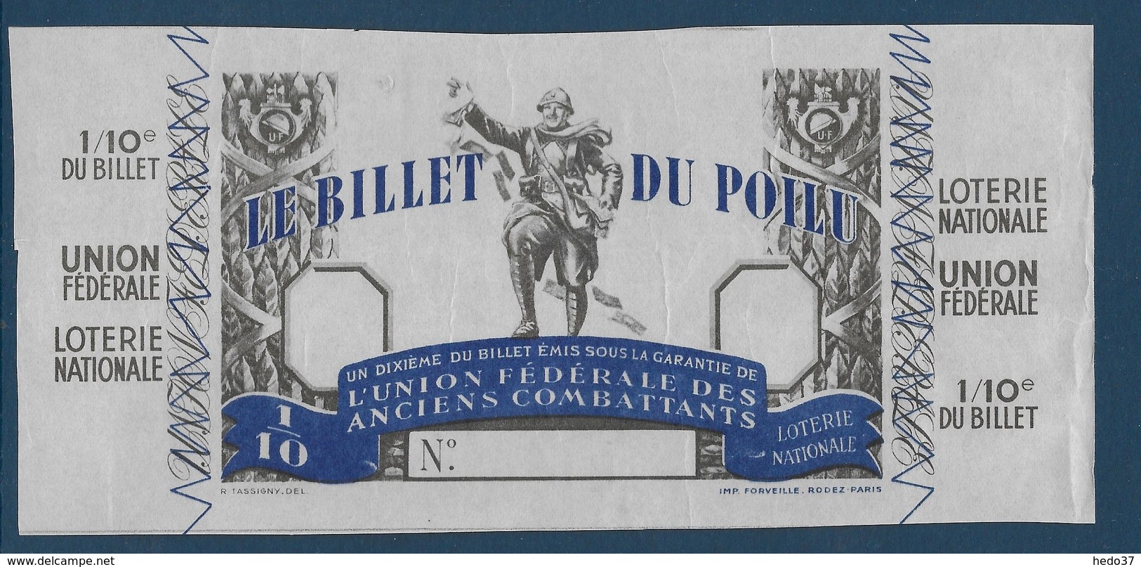 France Billet De Loterie - Billet Du Poilu - Spécimen - Billets De Loterie