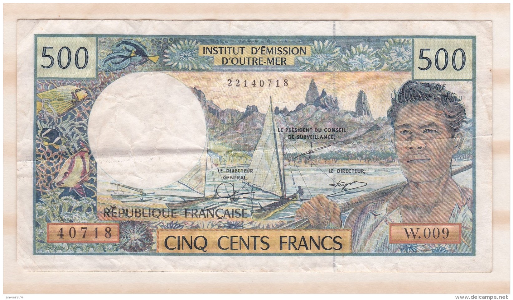 Institut D émission D Outre Mer , 500 FRANCS , Alphabet W.009 ,n° 40718 - Territoires Français Du Pacifique (1992-...)