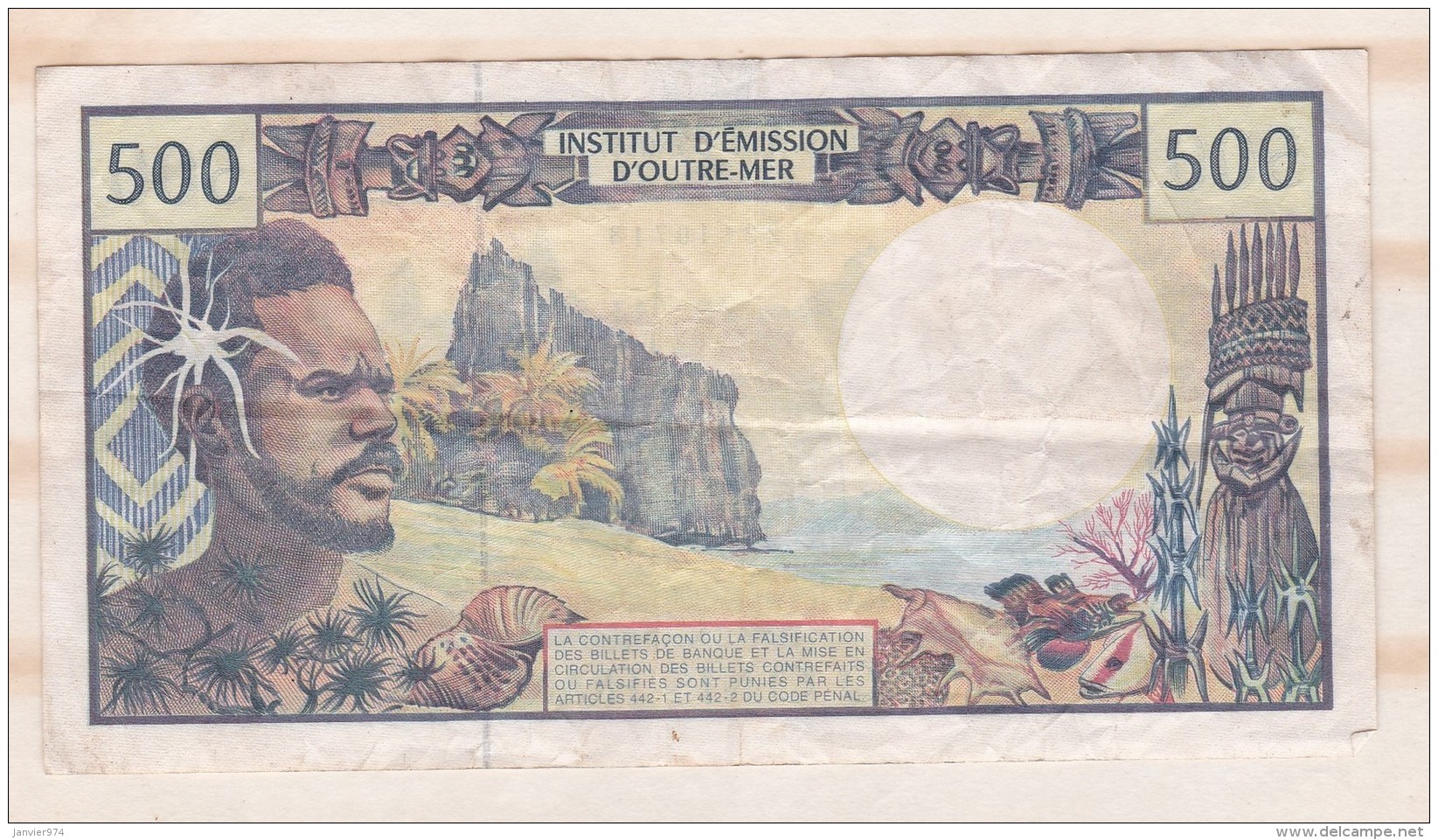 Institut D émission D Outre Mer , 500 FRANCS , Alphabet W.009 ,n° 40718 - French Pacific Territories (1992-...)