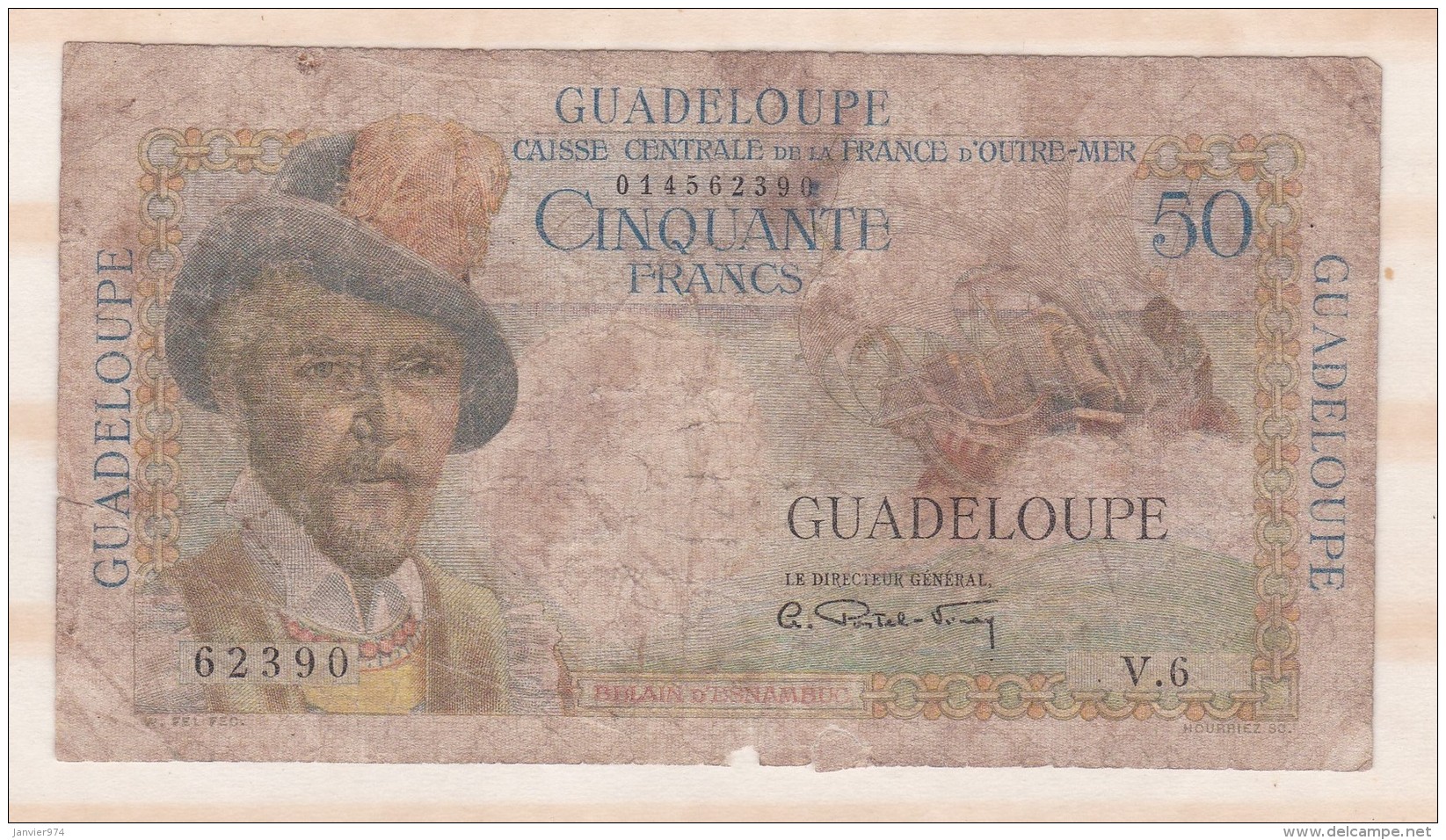 50 Francs Guadeloupe .Caisse Centrale De La France D Outre Mer. - Autres & Non Classés