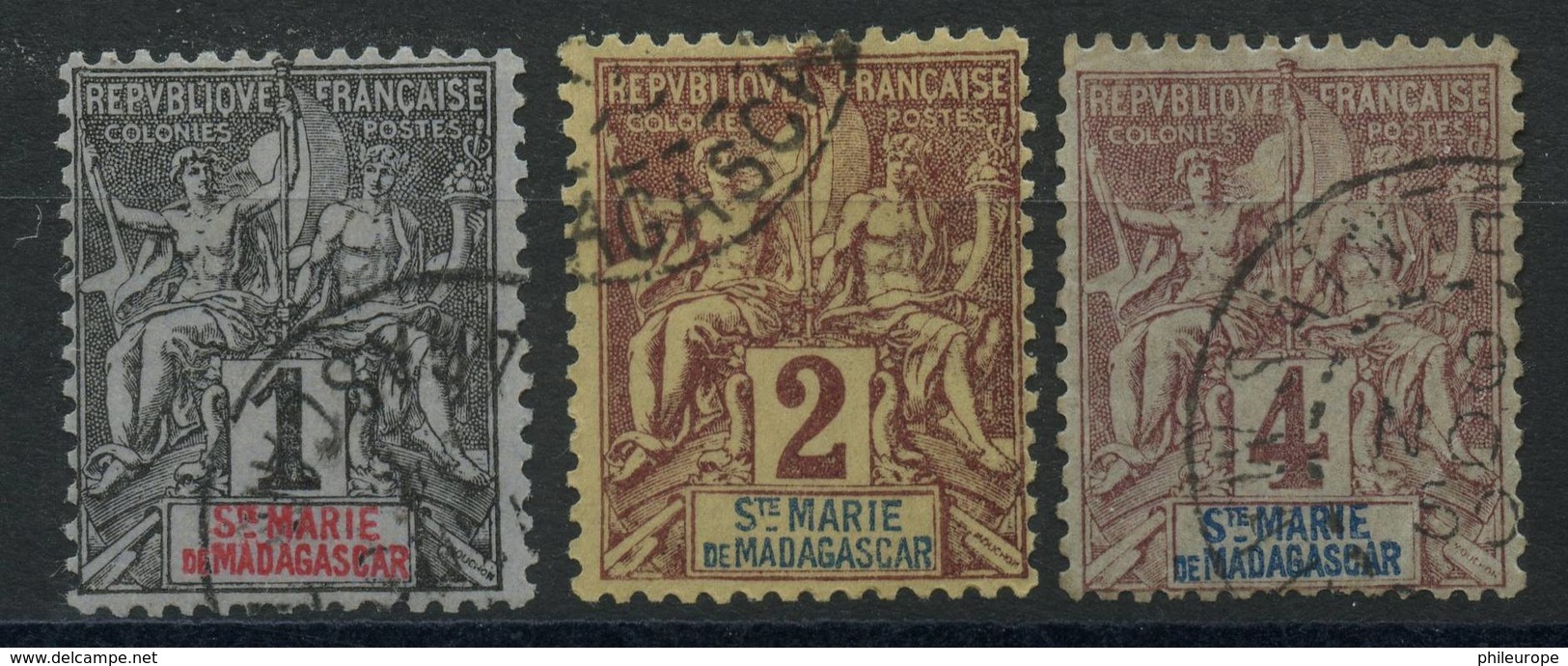 Sainte Marie De Madagascar (1894) N 1 à 3 (o) - Oblitérés