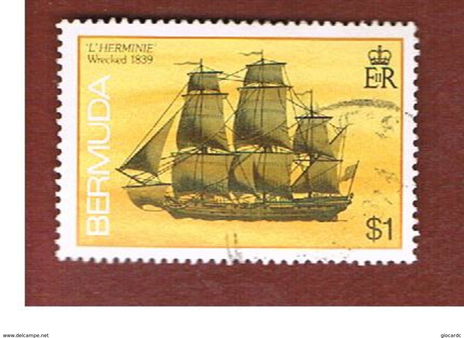 BERMUDA - MI 482 I  -   1986  SHIPS: HERMINIE 1839  (NO DATE)                                                 -   USED° - Bermudes