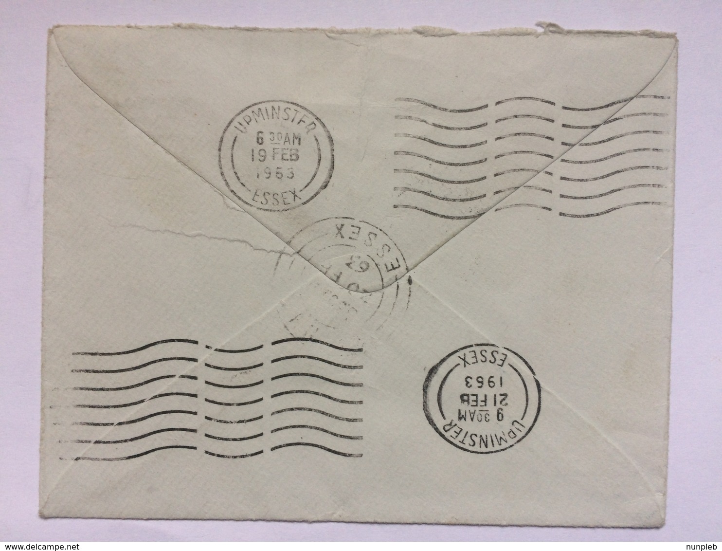 GB - 1963 Pre-paid Cover With `Undelivered For Reason Stated - Return To Sender` Cachet - Upminster Postmarks - Briefe U. Dokumente