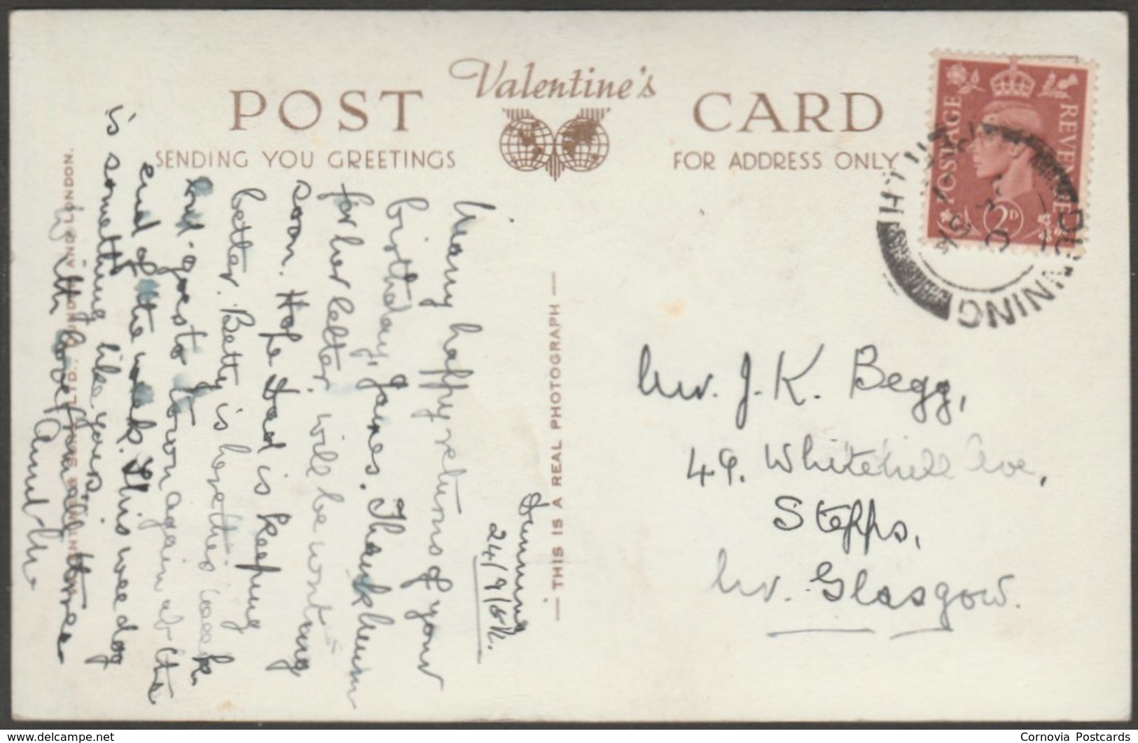 A Wee Scotch Frae Dunning, Perthshire, 1951 - Valentine's RP Postcard - Perthshire