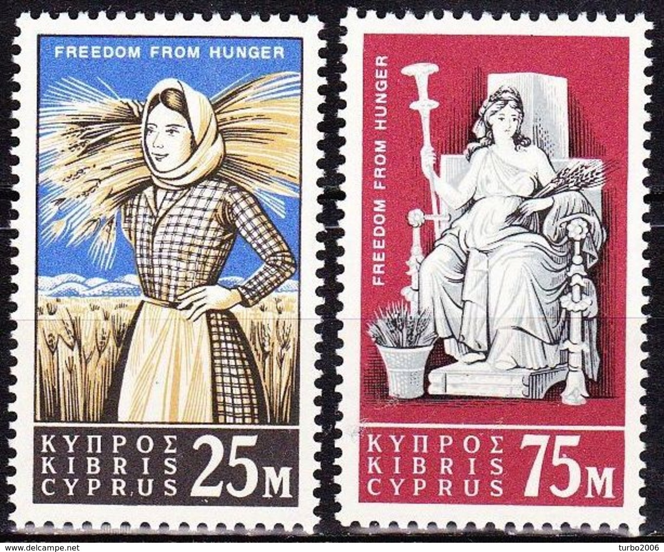 CYPRUS 1963 Freedom From Hunger MNH Set Vl. 40 / 41 - Nuovi