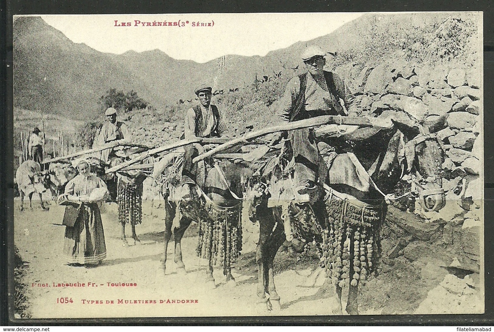 ANDORRA- CARTE POSTALE 1054 CIRCULADA LES PYRÉNÉES (3ª SÉRIE) (P.17) - Cartas Máxima