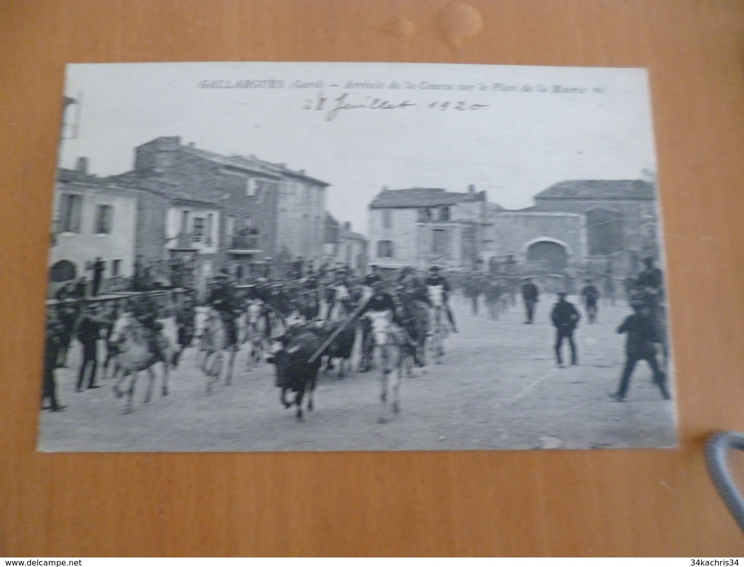 CPA 30 Gard Gallargues Arrivée De La Course Sur Le Plan De La Mairie BE - Gallargues-le-Montueux