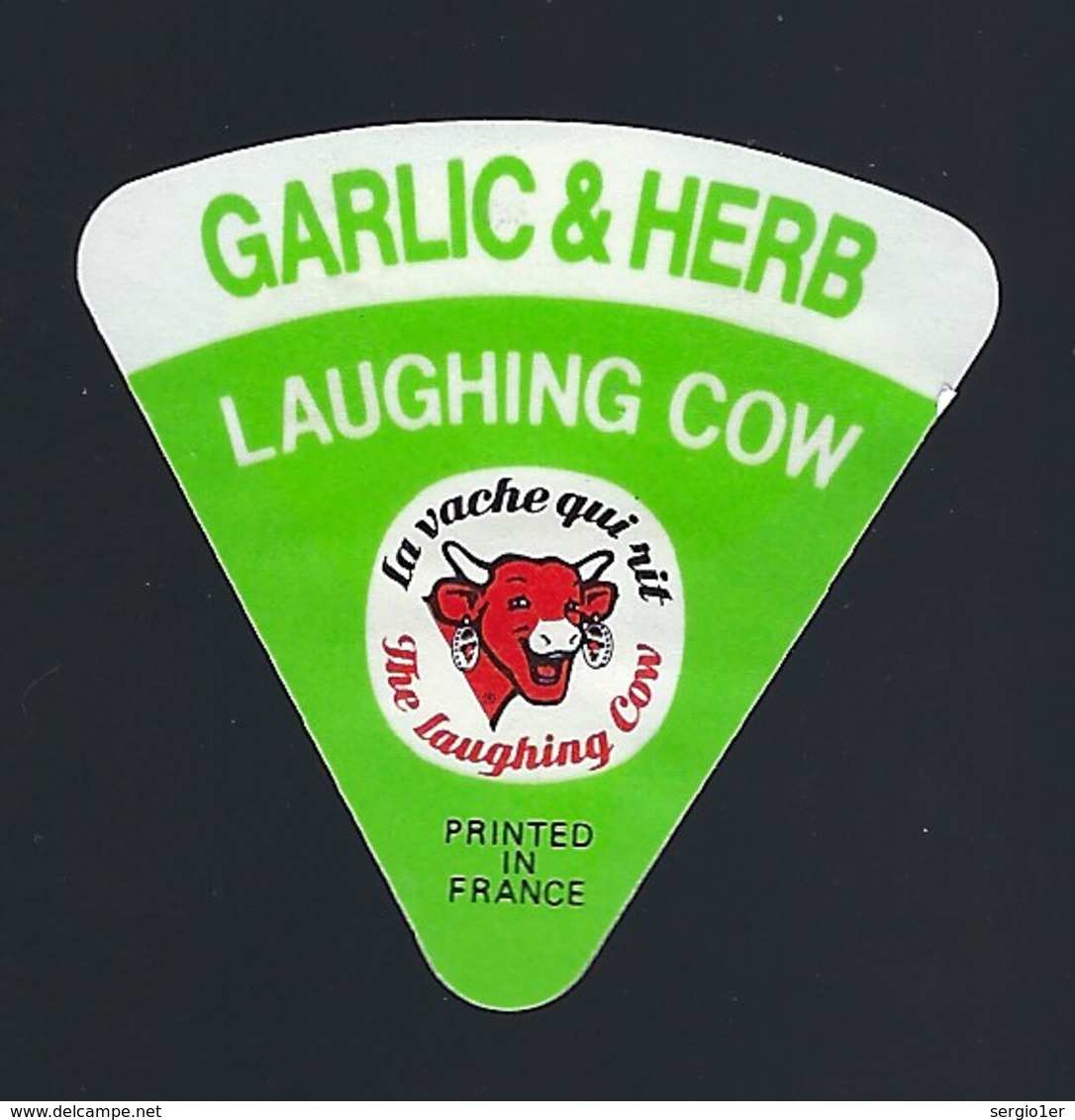 1 étiquette Fromage "portion" La Vache Qui Rit The Laughing Cow Garlic & Herb   Printed In France - Fromage