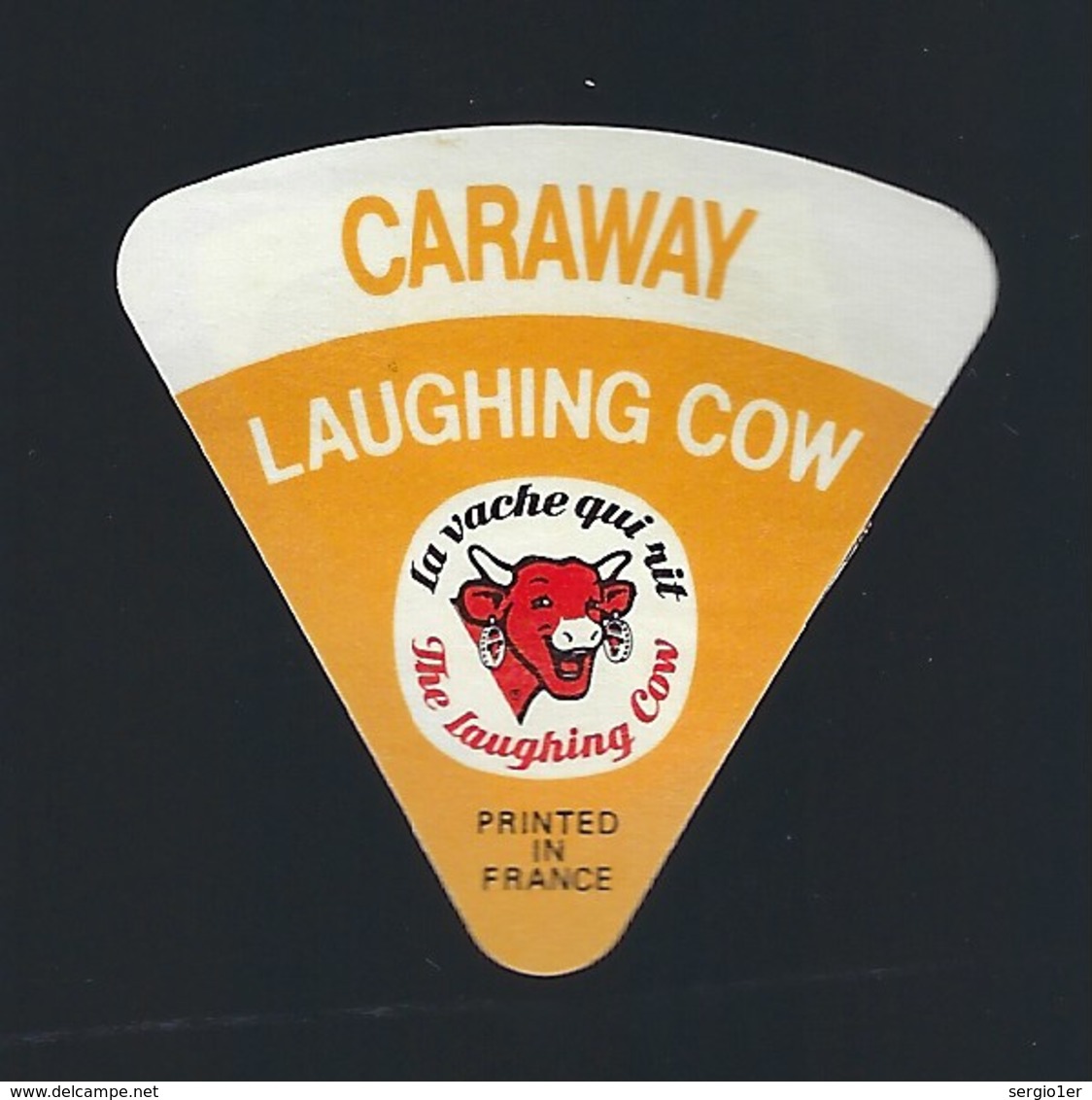 1 étiquette Fromage "portion" La Vache Qui Rit The Laughing Cow Caraway    Printed In France - Fromage