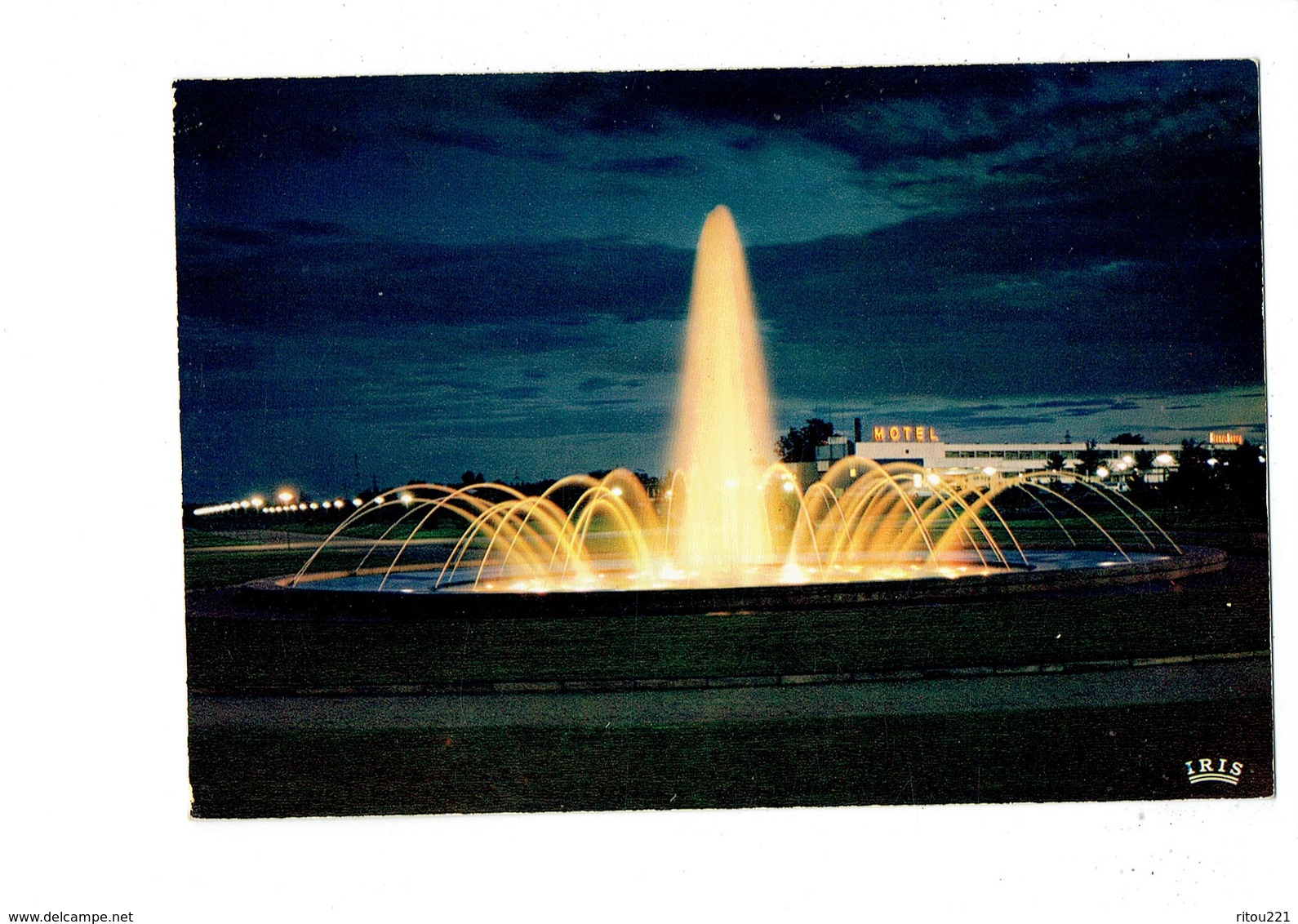 Cpm - 67 - Strasbourg - PARC DU Rhin JET D'EAU ILLUMINÉ Motel DU Pont DE L'Europe - - Strasbourg