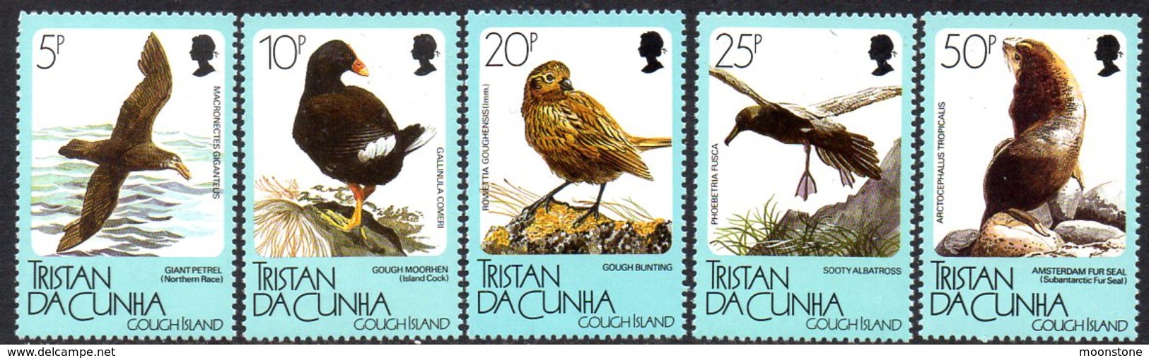 Tristan Da Cunha 1989 Gough Island Fauna Set Of 5, MNH, SG 473/7 - Tristan Da Cunha