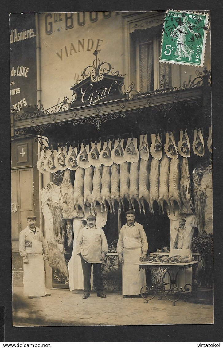 CARTE PHOTO GRANDE BOUCHERIE VIANDE PEUT ETRE A PARIS ???? - Photos