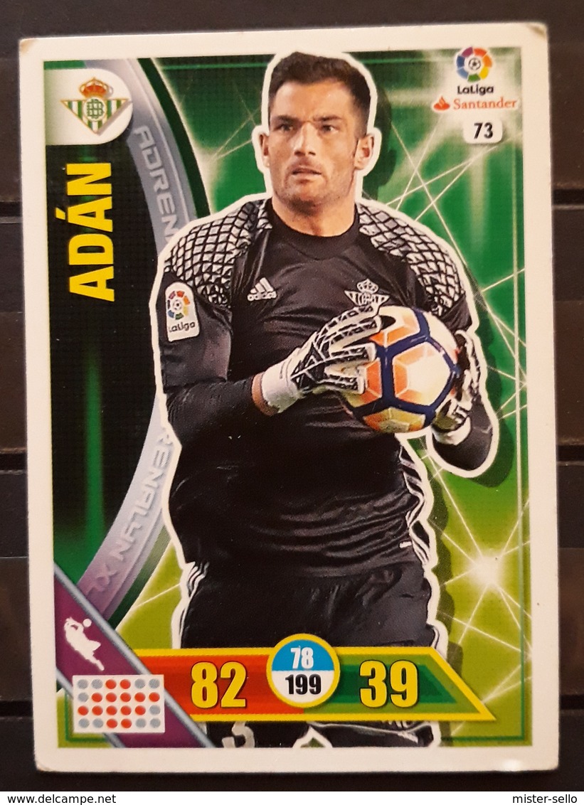 BETIS. ADÁN. CROMO PANINI 2016 - 17 - Tarjetas