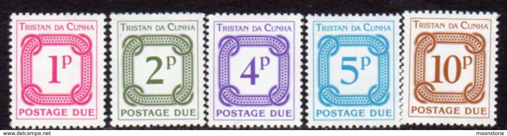 Tristan Da Cunha 1976 Postage Dues, Wmk. Multiple Crown CA Diagonal Set Of 5, MNH, SG D11/15 - Tristan Da Cunha