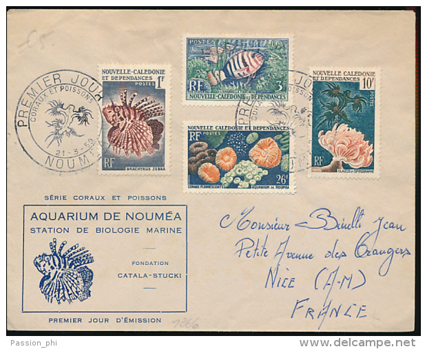 NOUVELLE CALEDONIE AQUARIUM DE NOUMEA FDC - Lettres & Documents