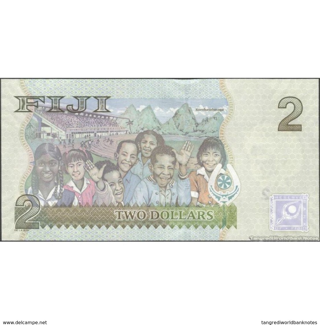 TWN - FIJI ISLANDS 109b - 2 Dollars 2011 Prefix DT - Signature: Whiteside﻿ UNC - Figi