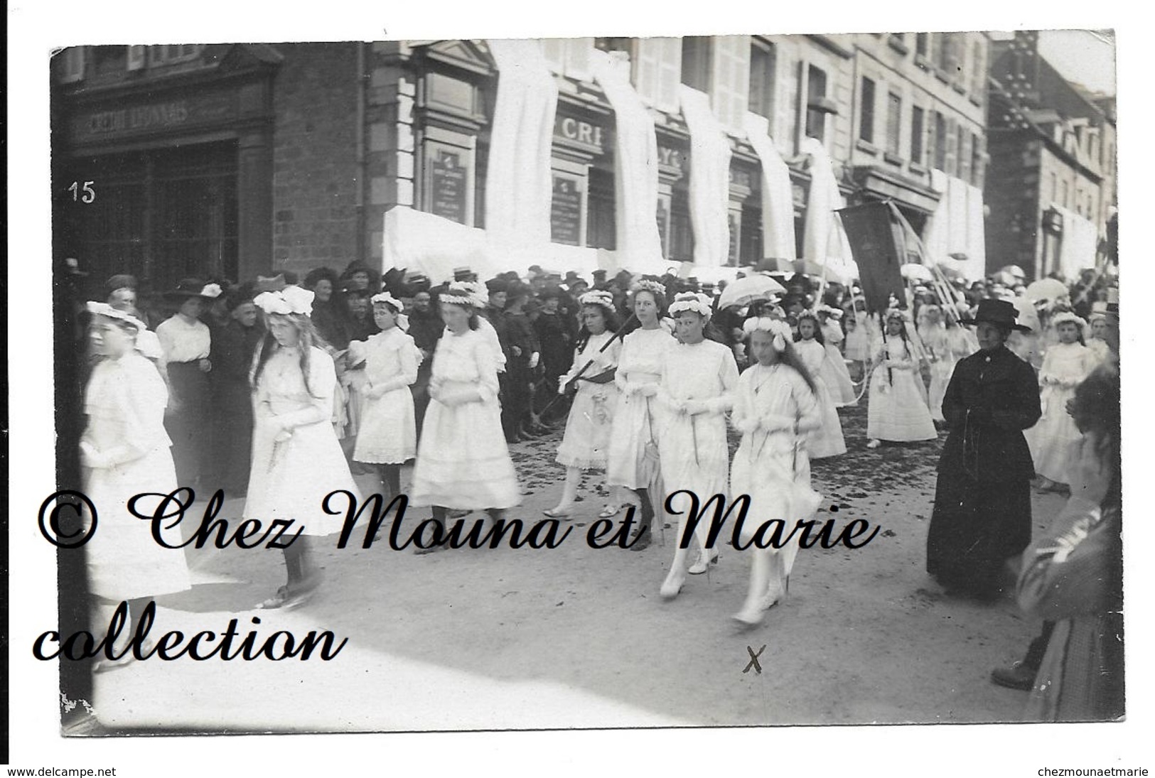 DEVANTURE CREDIT LYONNAIS - PROCESSION - POUR HERPIN CHERBOURG MANCHE - CARTE PHOTO - Banques