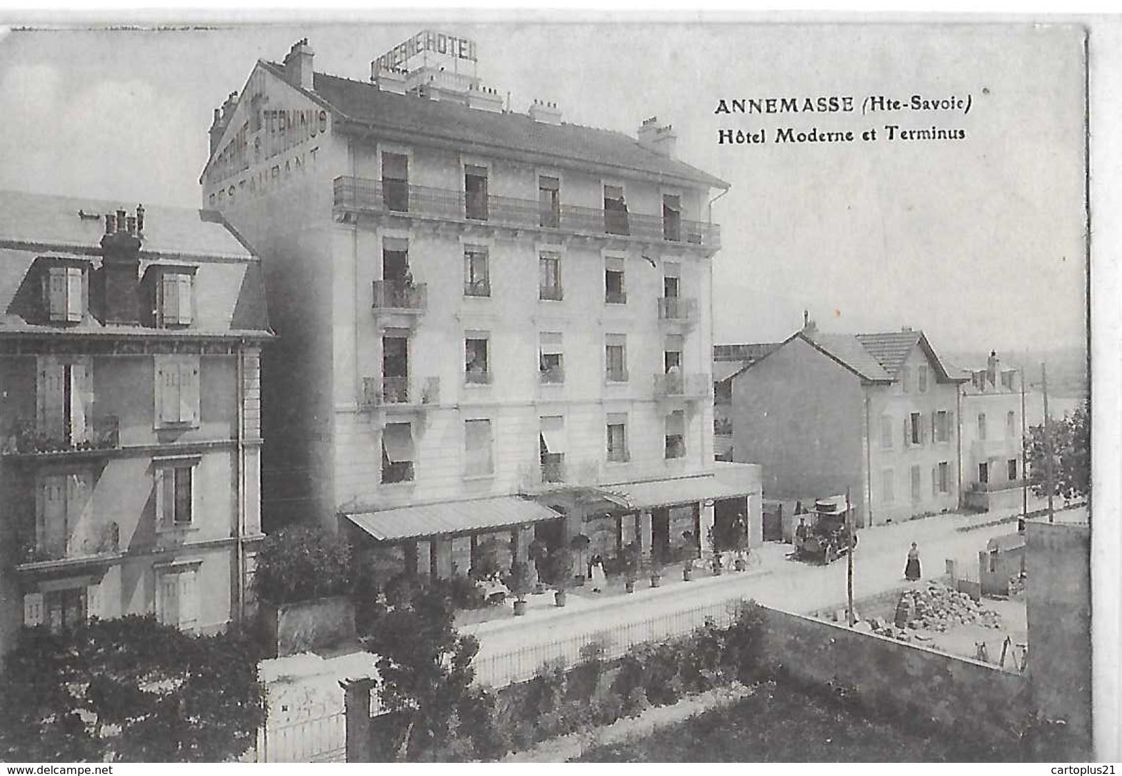 ANNEMASSE  HOTEL MODERNE ET TERMINUS   NOTE AU DOS DEPT 74 - Annemasse