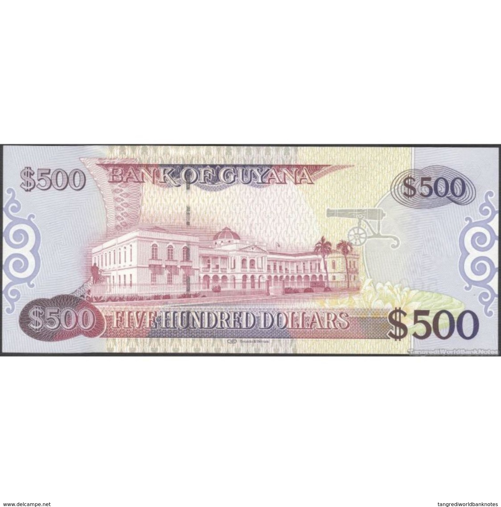 TWN - GUYANA 37 - 500 Dollars 2011 Prefix AE - Signatures: Williams & A. Singh UNC - Guyana