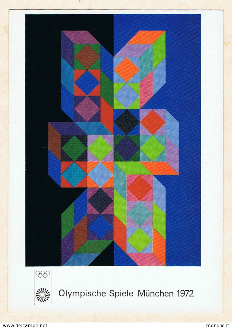 Victor Vasarely: Olympia Poster. Bruckmanns Bildkarte Nr. 598. - Zeitgenössisch (ab 1950)