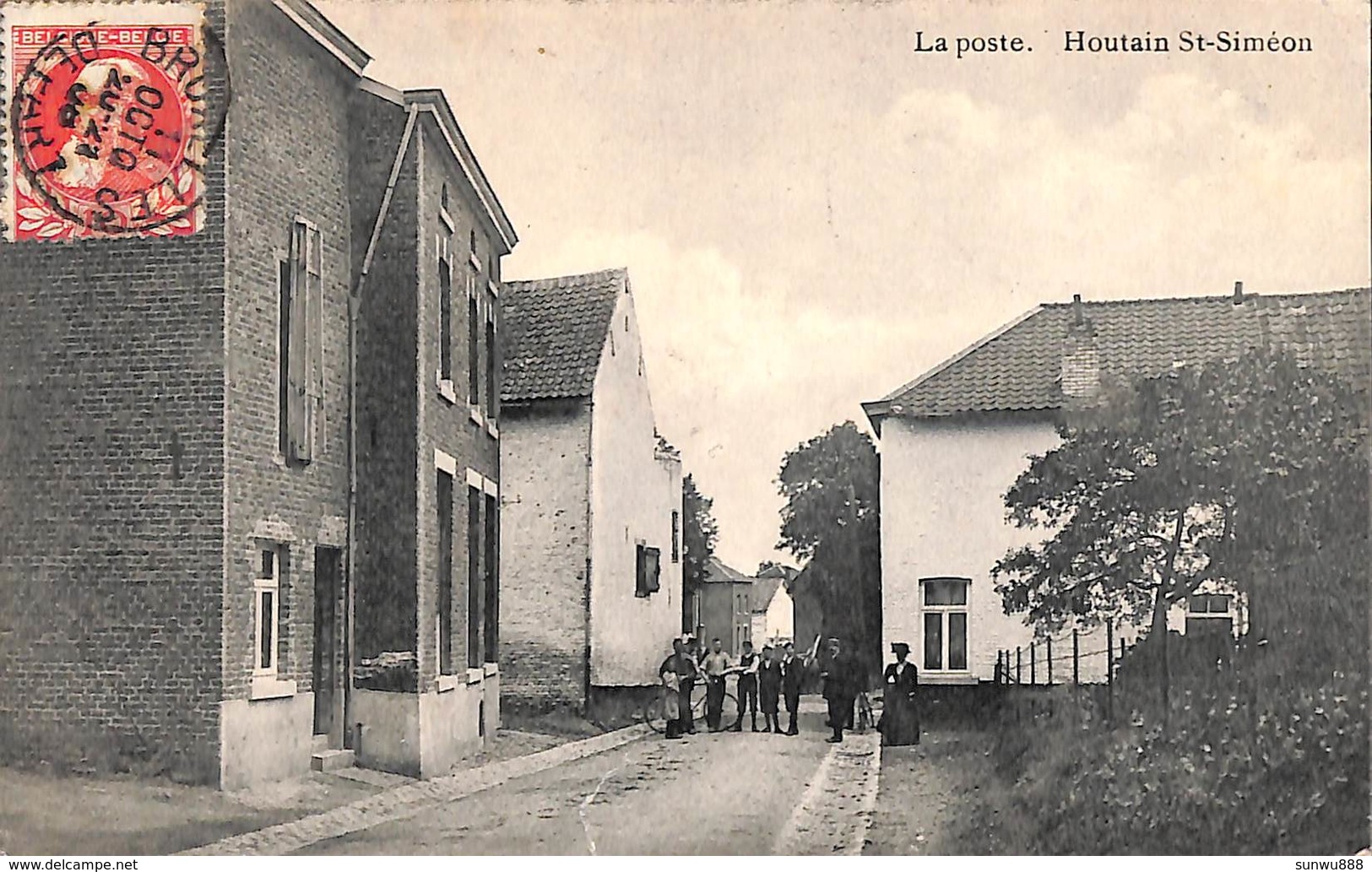 Houtain St-Siméon - La Poste (animée, 1908..adhésif) - Oupeye